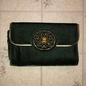 Velvet clutch with jewel/sequin detail